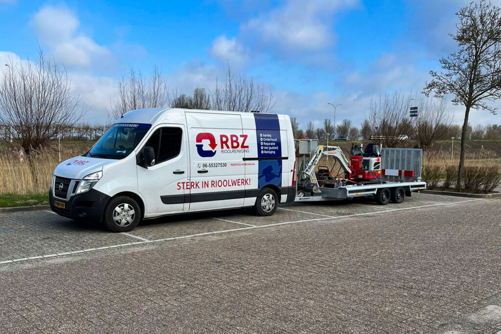RBZ Rioolreiniging werkbus met aanhanger